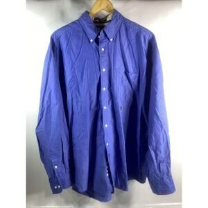 Tommy Hilfiger Blue Long Sleeve Button Up Shirt Men XL 17 36-37